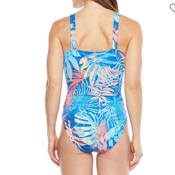 Swim Womens printed Leaf One Piece Swimsuit - Picture 3 of 3